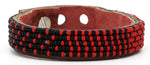 Red and Black Leather Cuff - Bracelets